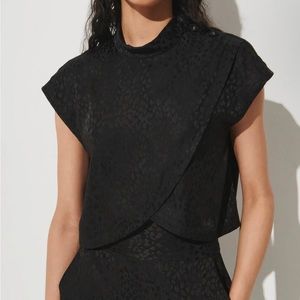 NWT RACHEL COMEY PHELAN BLACK LEOPARD CROP TOP SZ 8